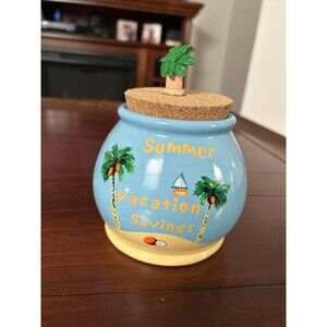 Summer Vacation Savings Jar Blue and very cute, beachy vibe